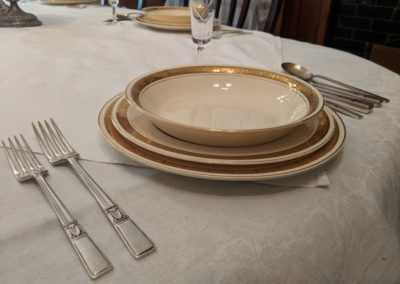 Six Place Gold Rimmed 3-Plate Set